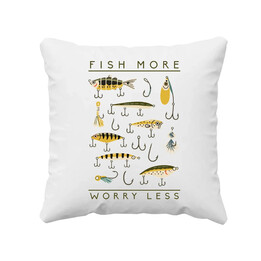Fish more, worry less - poduszka na prezent