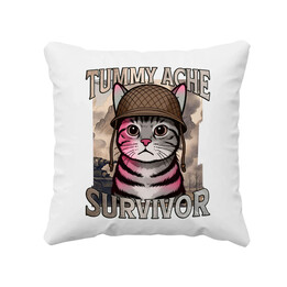 Tummy ache survivor - kot żołnierz - poduszka na prezent