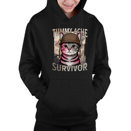 Tummy ache survivor - kot żołnierz - dziecięca bluza na prezent