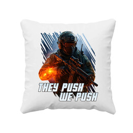 They push, we push - poduszka na prezent dla fanów gry Battlefield