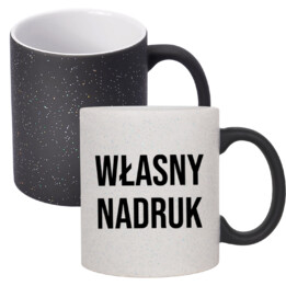 Magiczny brokatowy kubek z własnym nadrukiem