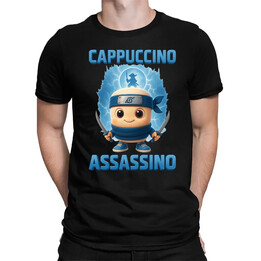 Cappuccino Assassino Baby - Italian Brainrot - kubeczek ninja - męska koszulka na prezent