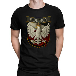 Polska - Orzeł Biały v2 - męska koszulka na prezent
