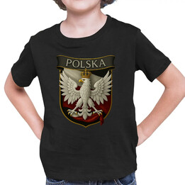 Polska - Orzeł Biały v2 - dziecięca koszulka na prezent