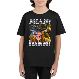 Just a boy who loves brainrot - dziecięca koszulka na prezent