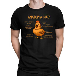 Anatomia kury - męska koszulka na prezent