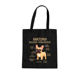 Anatomia buldoga francuskiego - biszkoptowy - torba na prezent