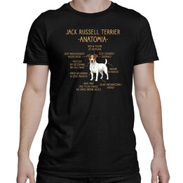 Jack Russell terrier - anatomia - męska koszulka na prezent