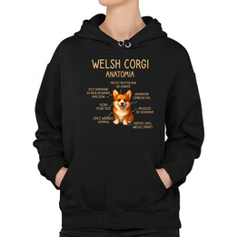 Welsh Corgi  - anatomia - damska bluza na prezent