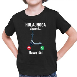 Hulajnoga dzwoni - muszę iść - dziecięca koszulka na prezent