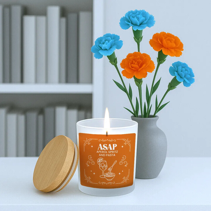 ASAP - Aperol spritz and pasta - zapomnij o mnie a spalę Ci dom! - świeczka zapachowa na prezent