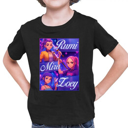 Rumi, Mira i Zoey - dziecięca koszulka na prezent dla fanów serialu KPop Demon Hunters