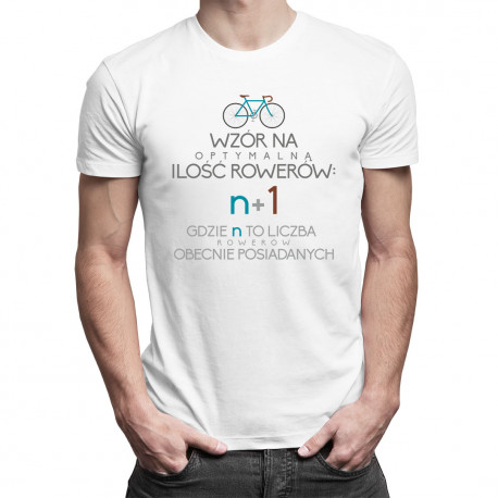 Wzór na optymalną ilość rowerów - damska lub męska koszulka z nadrukiem