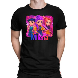 Huntrix z imieniem - męska koszulka na prezent dla fanów filmu KPop Demon Hunters - produkt personalizowany