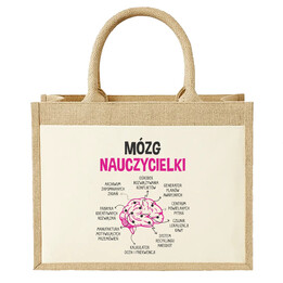 Mózg nauczycielki - Torba z juty na prezent
