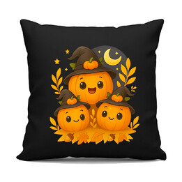 Dzień Dyni - halloween - dynia - czarna poduszka na prezent