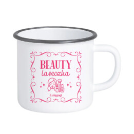 Beauty Laseczka - kubek emaliowany na prezent