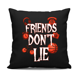 Friends don't lie - dla fanów serialu Stranger Things - czarna poduszka na prezent