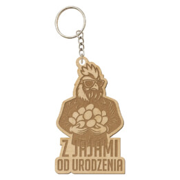 Z jajami od urodzenia - drewniany brelok z grawerem