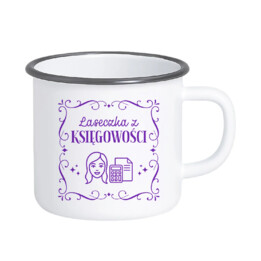 Laseczka z księgowości - kubek emaliowany na prezent