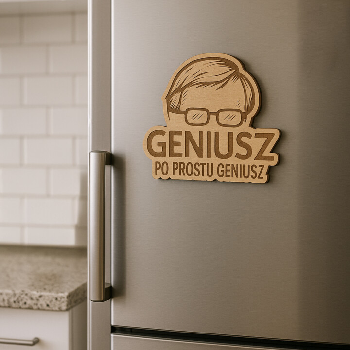 Geniusz, po prostu geniusz - Wilkowyje - drewniany magnes z grawerem dla fanów serialu Ranczo