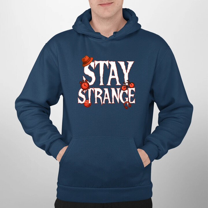Stay strange - dla fanów serialu Stranger Things - męska bluza na prezent