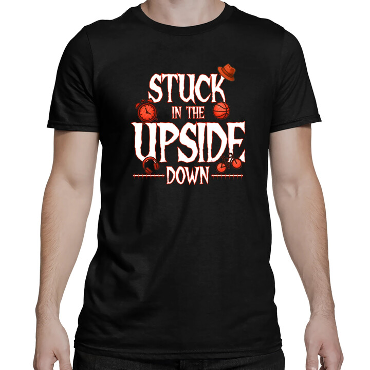 Stuck in the upside down - dla fanów serialu Stranger Things - męska koszulka na prezent