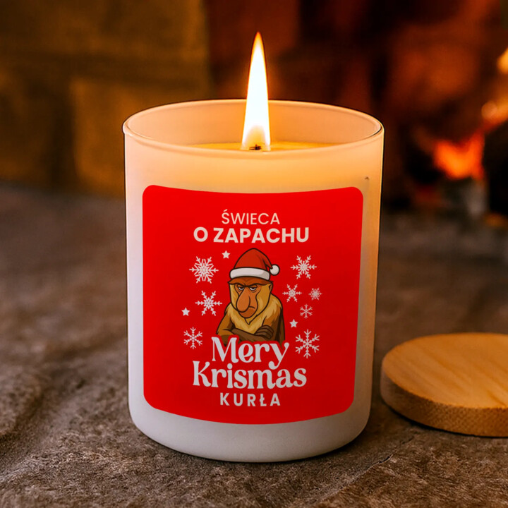Świeca o zapachu: Mery Krismas kurła - świeczka zapachowa na prezent