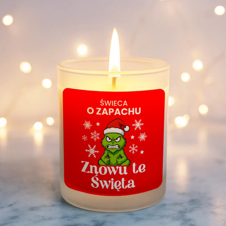 Świeca o zapachu: znowu te święta - świeczka zapachowa na prezent