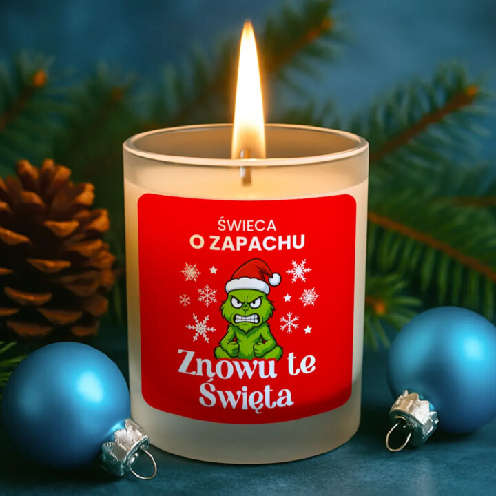 Świeca o zapachu: znowu te święta - świeczka zapachowa na prezent
