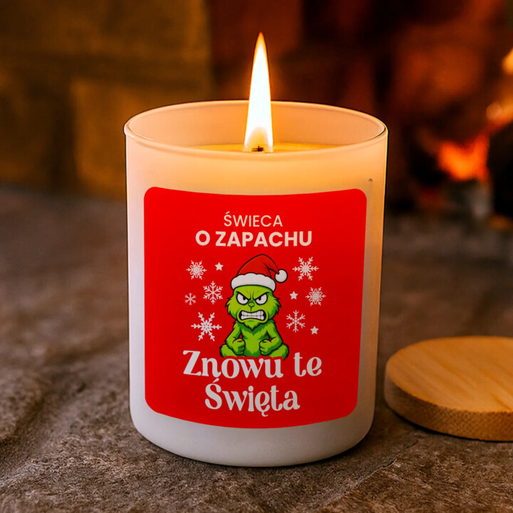 Świeca o zapachu: znowu te święta - świeczka zapachowa na prezent