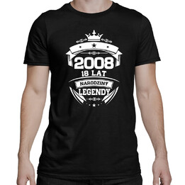 2008 Narodziny legendy 18 lat - męska koszulka na prezent