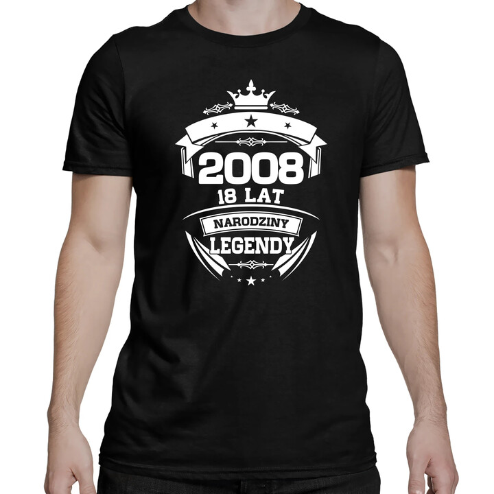 2008 Narodziny legendy 18 lat - męska koszulka na prezent