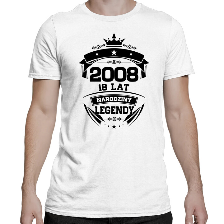 2008 Narodziny legendy 18 lat - męska koszulka na prezent