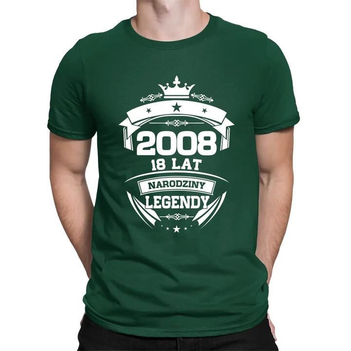 2008 Narodziny legendy 18 lat - męska koszulka na prezent