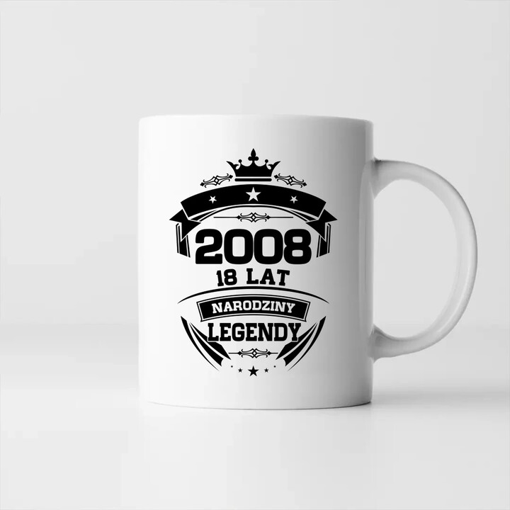 2008 Narodziny legendy 18 lat - kubek na prezent