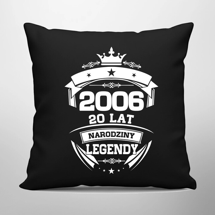 2006 Narodziny legendy 20 lat - czarna poduszka na prezent