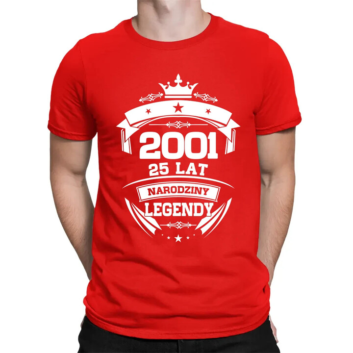 2001 Narodziny legendy 25 lat - męska koszulka na prezent
