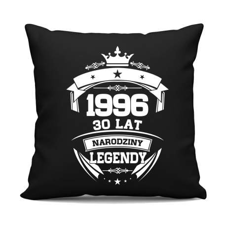 1996 Narodziny legendy 30 lat - czarna poduszka na prezent