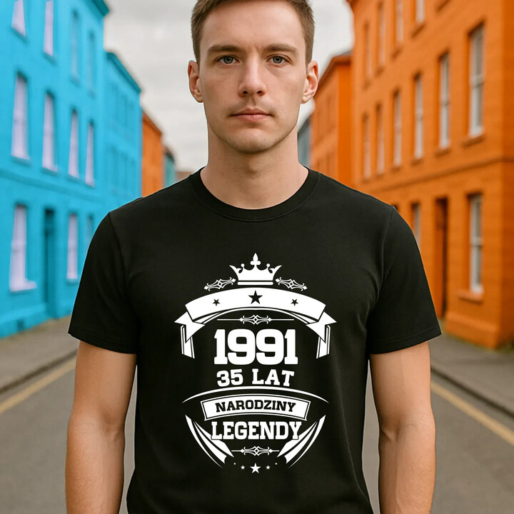 1991 Narodziny legendy 35 lat - męska koszulka na prezent