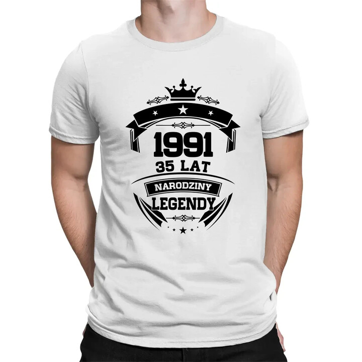 1991 Narodziny legendy 35 lat - męska koszulka na prezent