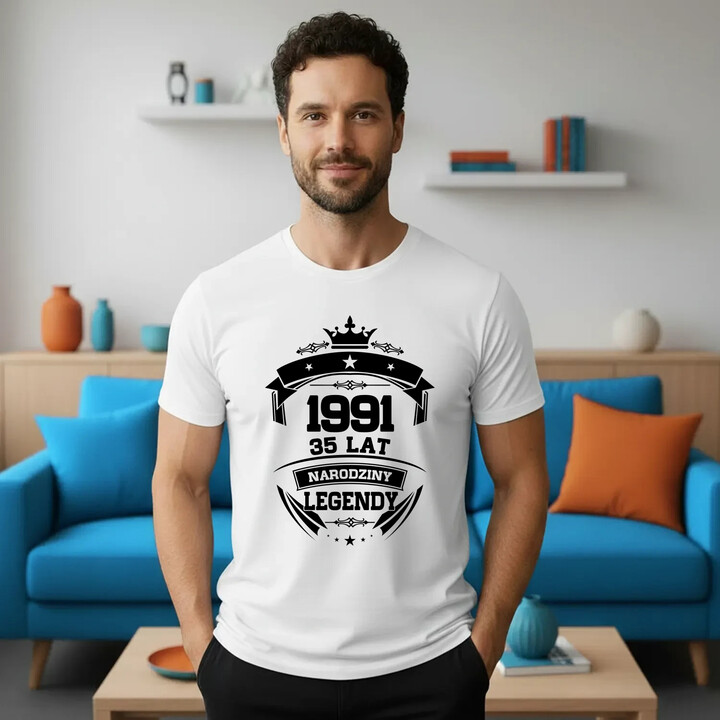 1991 Narodziny legendy 35 lat - męska koszulka na prezent
