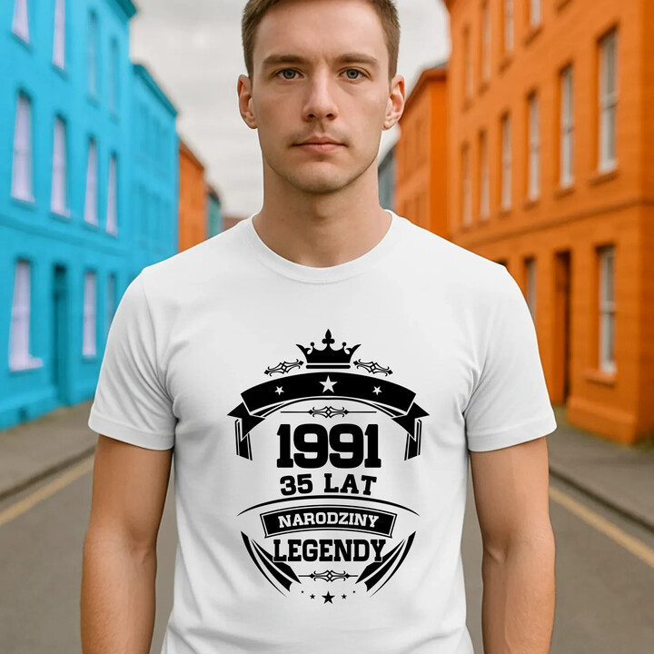 1991 Narodziny legendy 35 lat - męska koszulka na prezent