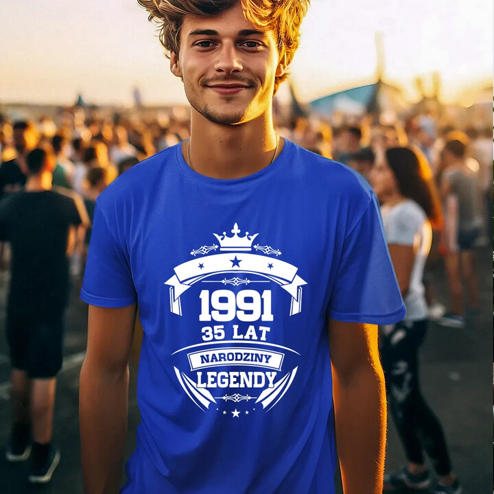 1991 Narodziny legendy 35 lat - męska koszulka na prezent