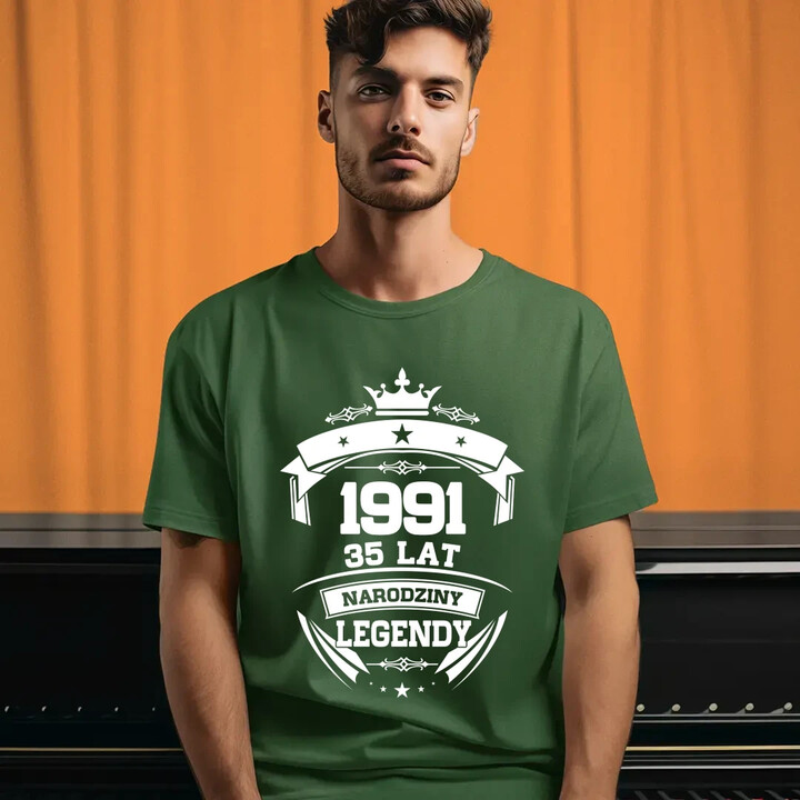 1991 Narodziny legendy 35 lat - męska koszulka na prezent