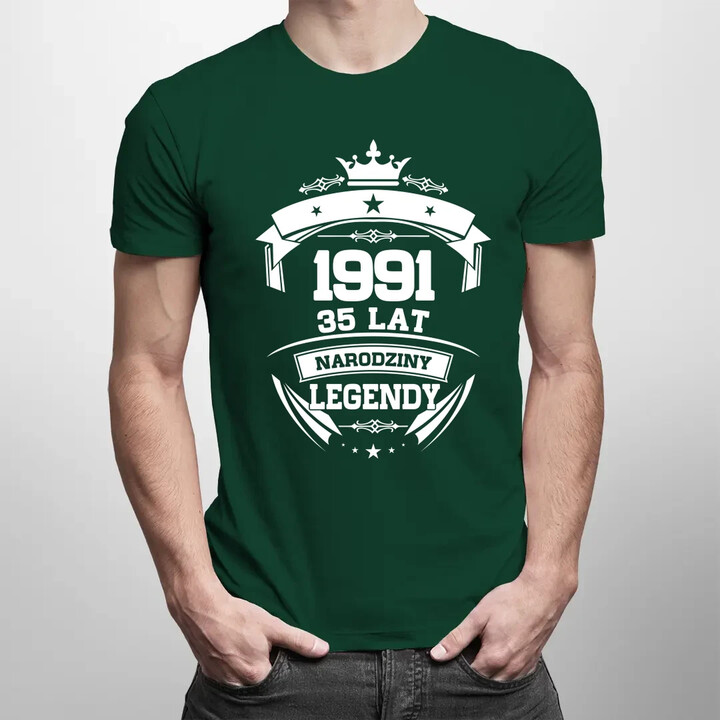 1991 Narodziny legendy 35 lat - męska koszulka na prezent