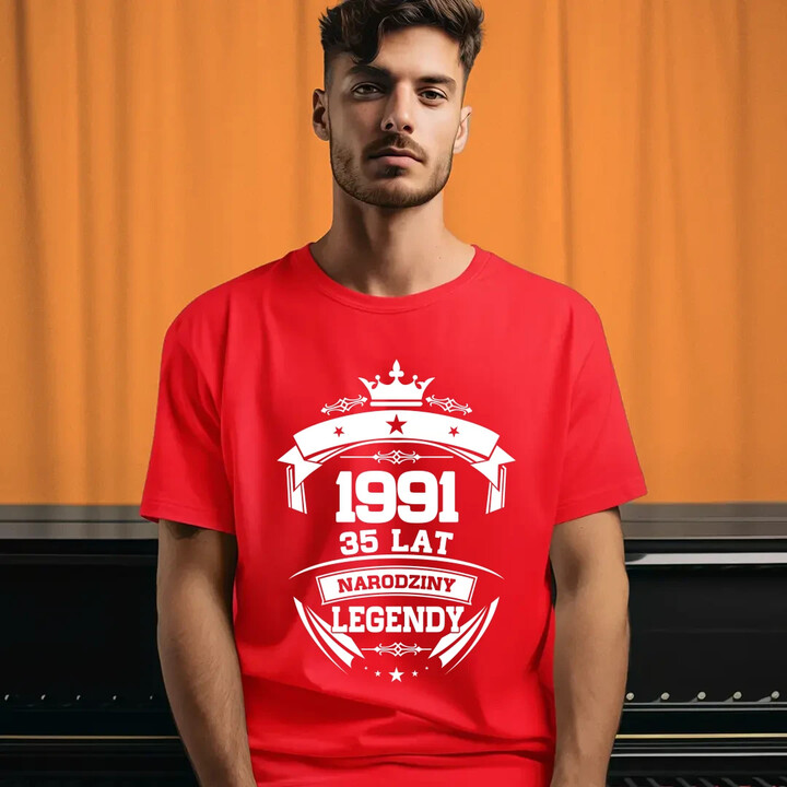 1991 Narodziny legendy 35 lat - męska koszulka na prezent