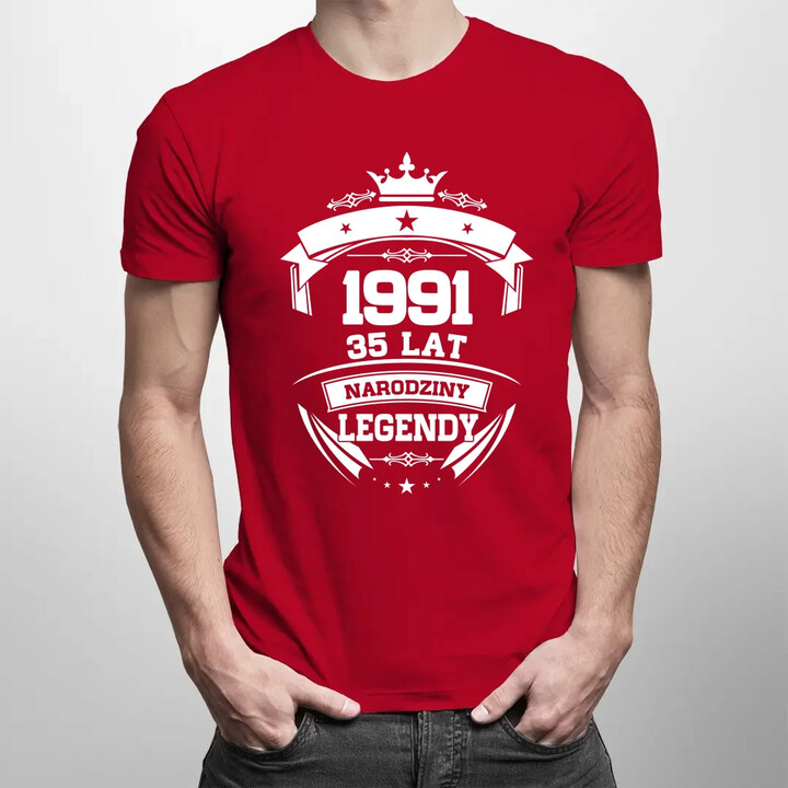 1991 Narodziny legendy 35 lat - męska koszulka na prezent