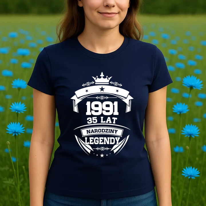 1991 Narodziny legendy 35 lat - damska koszulka na prezent