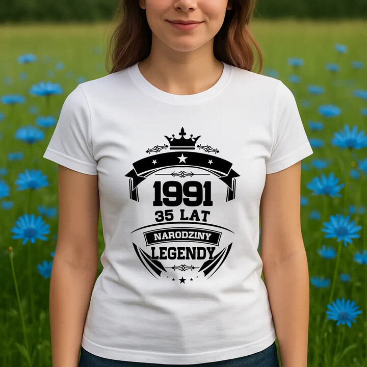 1991 Narodziny legendy 35 lat - damska koszulka na prezent